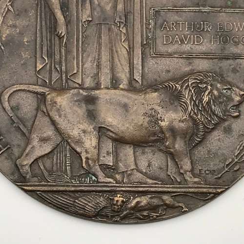 WW1 - Memorial Death Plaque (Arthur E.D. Hoggan)