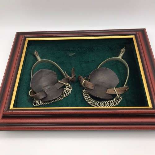 Framed `WW1 Cavalry Spurs` (With Provenance)