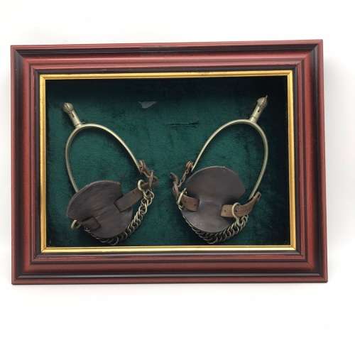 Framed `WW1 Cavalry Spurs` (With Provenance)