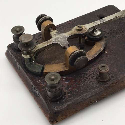 Antique Telegraph `Morse Code` Key (J.H. Bunnell. USA)