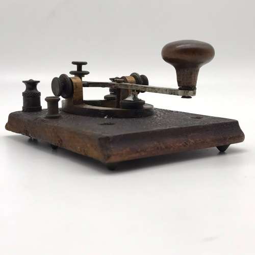 Antique Telegraph `Morse Code` Key (J.H. Bunnell. USA)