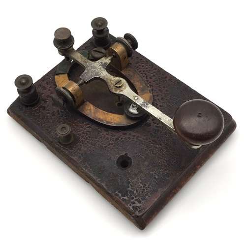 Antique Telegraph `Morse Code` Key (J.H. Bunnell. USA)