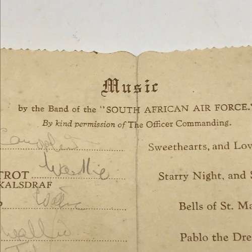 Rare `1947 Royal Ball Dance Card` (Johannesburg City Hall. S.A.)