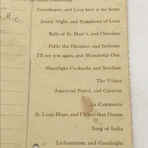 Rare `1947 Royal Ball Dance Card` (Johannesburg City Hall. S.A.)