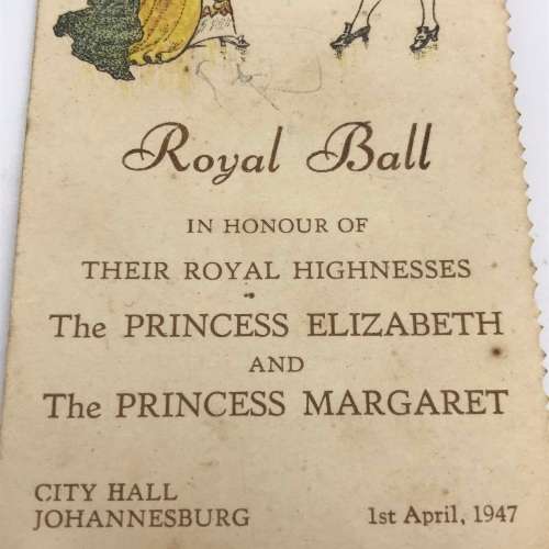 Rare `1947 Royal Ball Dance Card` (Johannesburg City Hall. S.A.)