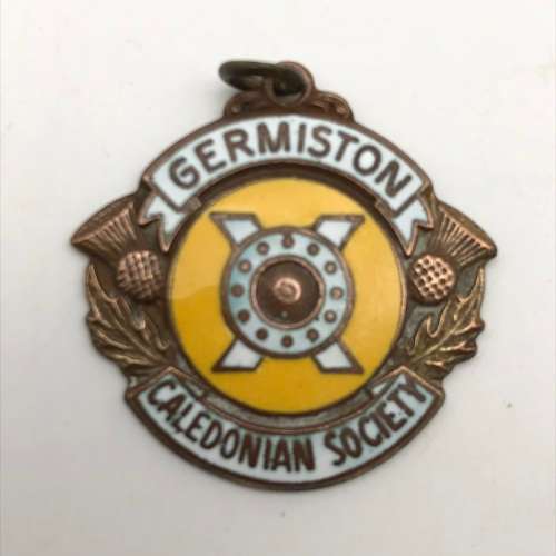 Vintage `Germiston Caledonian Society` Enamel Badge