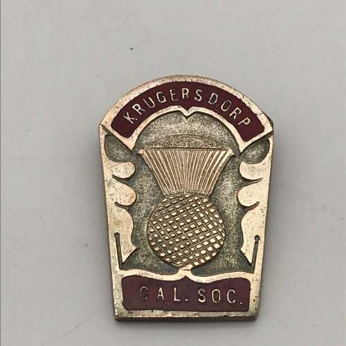 Vintage Krugersdorp Caledonian Society Scottish Enamel Badge