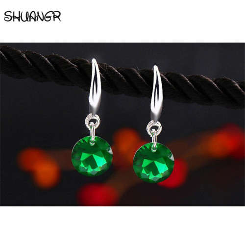 925 STERLING SILVER EARRINGS WITH green ZIRCONIA