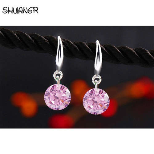925 STERLING SILVER EARRINGS WITH Pink ZIRCONIA