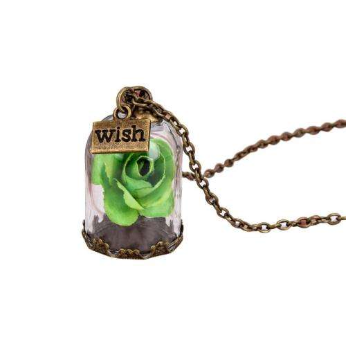 Rose in a bottle necklace