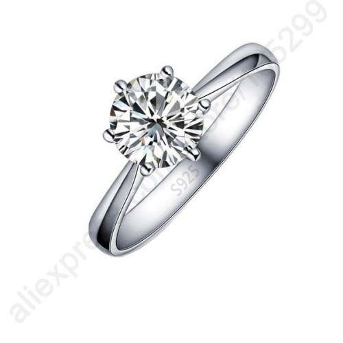 REAL CLASSIC SLIVER PLATED 925 RING WITH CUBIC ZIRCONIA - size 8