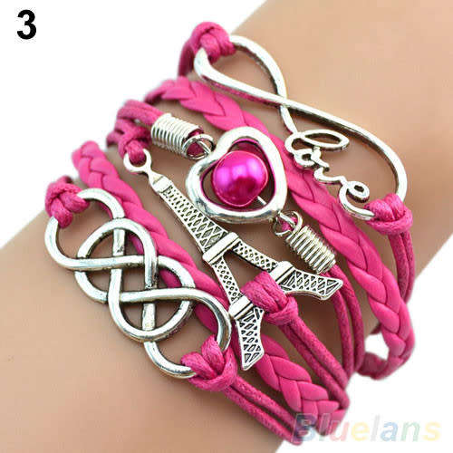 ENGRAVED EPIGRAM CHARM LEATHER BRACELET