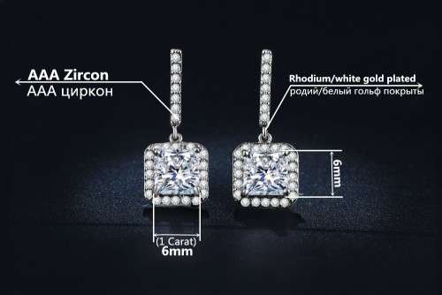 ***1 CARAT ZIRCONIA*** 925 STERLING SILVER EARRINGS