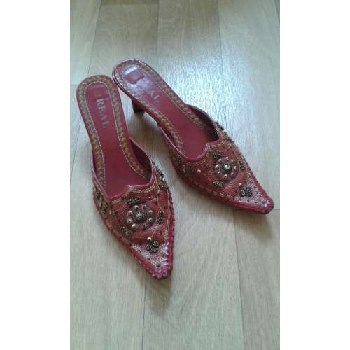 Beaded Slip-On's - Kitten Heel - LIKE NEW!!