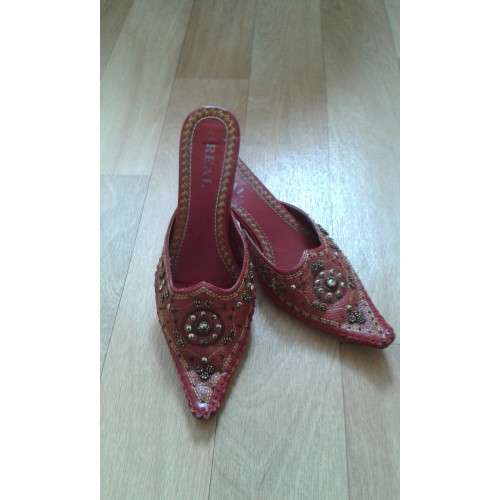 Beaded Slip-On's - Kitten Heel - LIKE NEW!!