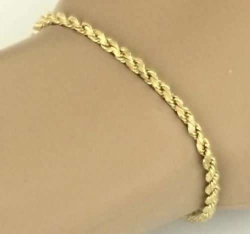 375 9ct YELLOW GOLD ROPE/TWIST BRACELET - VISIBLE HALLMARKS
