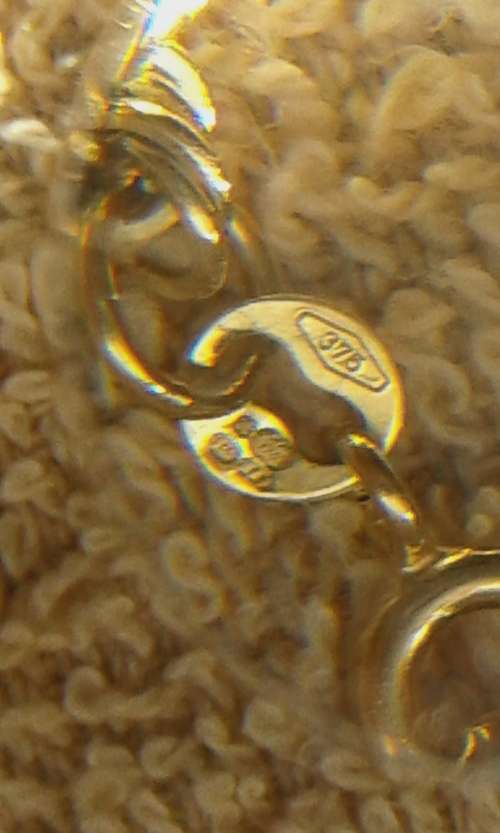 375 9ct YELLOW GOLD ROPE/TWIST BRACELET - VISIBLE HALLMARKS