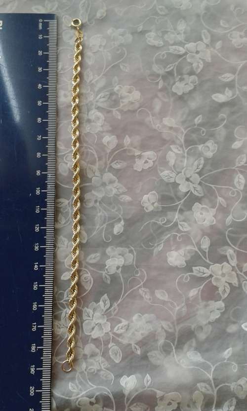 375 9ct YELLOW GOLD ROPE/TWIST BRACELET - VISIBLE HALLMARKS