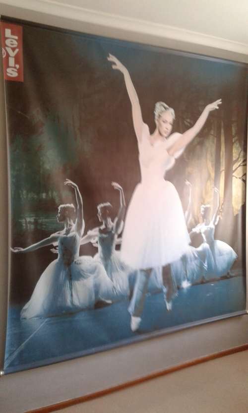 Collectable/Vintage Large Canvas Levi Jeans Ballet Dancer Display Wall Hanging - Very Rare!!