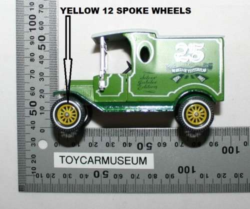 MATCHBOX Models of Yesteryear Y12-3 1912 Ford Model T Van 25 Years Silver Jubilee Variation 2