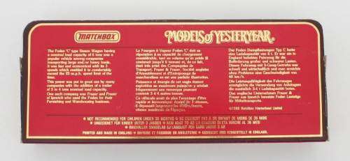 MATCHBOX Models of Yesteryear Y27-1 1922 Foden Steam Wagon & Trailer Frasers Variation 11