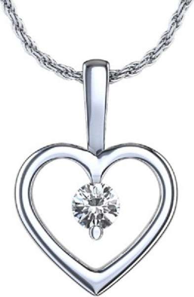 Beautiful 0.03 Cts Round Cut 100% Real Natural Diamond SI Clarity G color Heart Shape Pendant