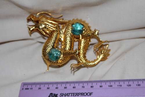 24kt gold plated Crystal Creations Dragon with Swarovski Crystal elements