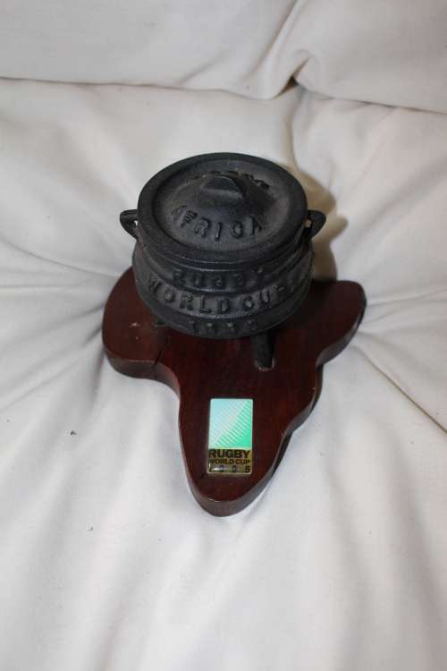 1995 Rugby world Cup Cast Iron Poitjie On Stand