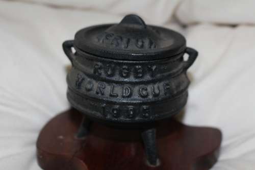 1995 Rugby world Cup Cast Iron Poitjie On Stand