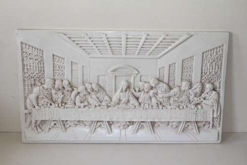 Huge Vintage Ceramic "Last Supper" Wall Plaque