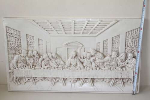 Huge Vintage Ceramic "Last Supper" Wall Plaque