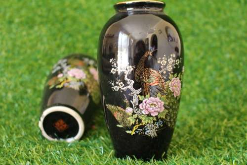 Super Rare Matching pair of Japanese Shibata gilt detailed Vases