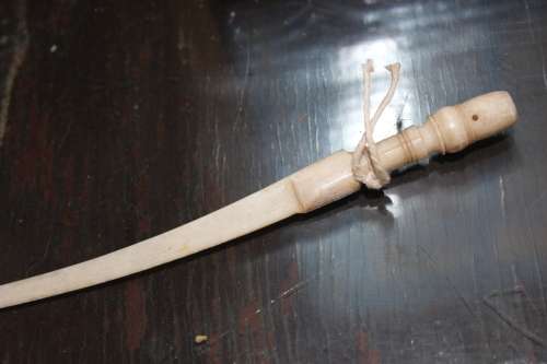 Antique Chinese handcarved bone page turner 15 cm long circa 1800's