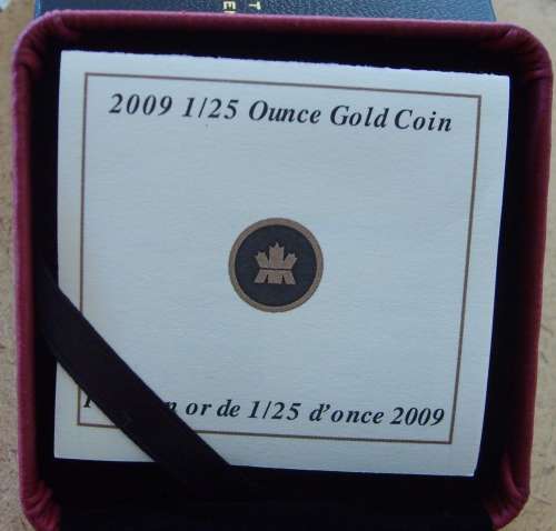 GOLD - 2009 1/25oz Proof  Gold Coin - Maple - Royal Canadian Mint 576/15000