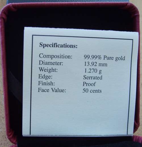 GOLD - 2009 1/25oz Proof  Gold Coin - Maple - Royal Canadian Mint 576/15000