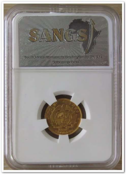 KRUGER GOLD..1896 ZAR HALFPOND GRADED AU50