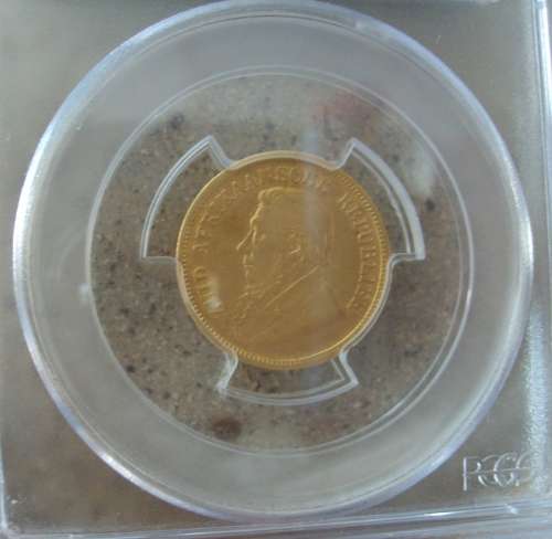 1893 HALFPOND ZAR KRUGER GOLD. GRADED . FREE COURIER DELIVERY IN RSA