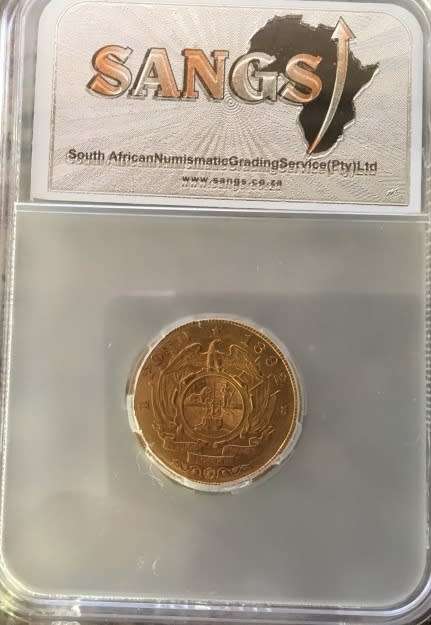 1892 ZAR KRUGER GOLD D/S POND SANGS GRADED XF45
