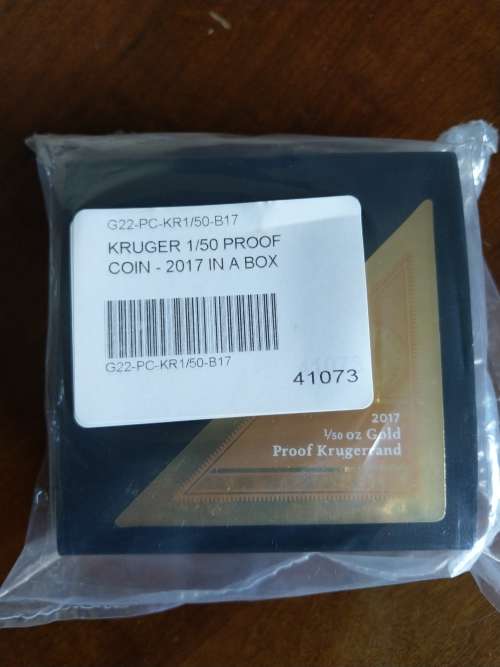 2017 PROOF 1/50 Krugerrand original packaging. Unopened.