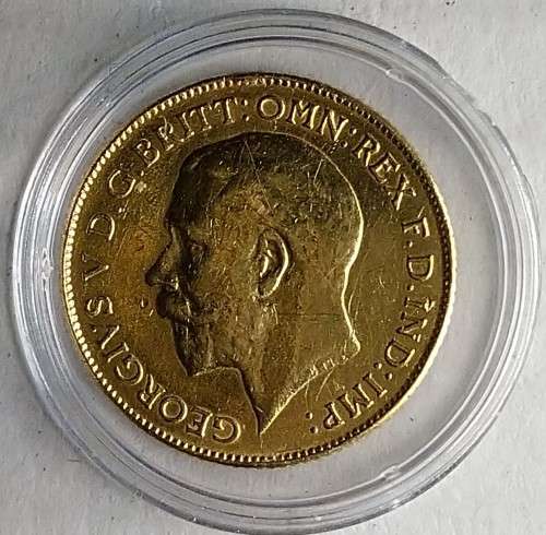 1925 GOLD  HALF SOVEREIGN (10/-)  UNION OF SA - (ex mount) FREE POSTNET  COUNTER DELIVERY