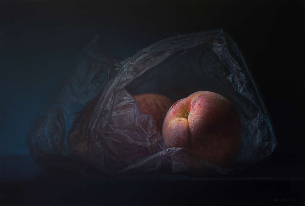 Peaches in plastic (cool palette) by Gerbrand van Heerden