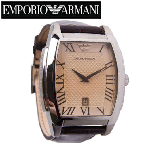 ** X MAS GIFT** Armani AR0934 [ Men's Classic Brown Leather Watch ] Look Better With Emporio Armani