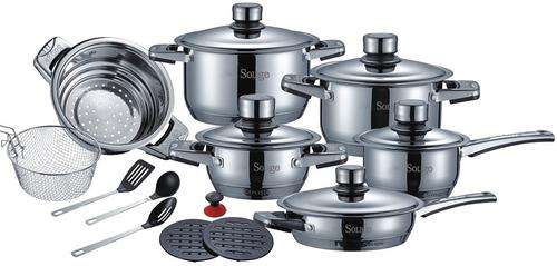 (Solige Germany) (4588 Euro) 19pcs Stainless Steel Cookware Set ( R1 Auction )