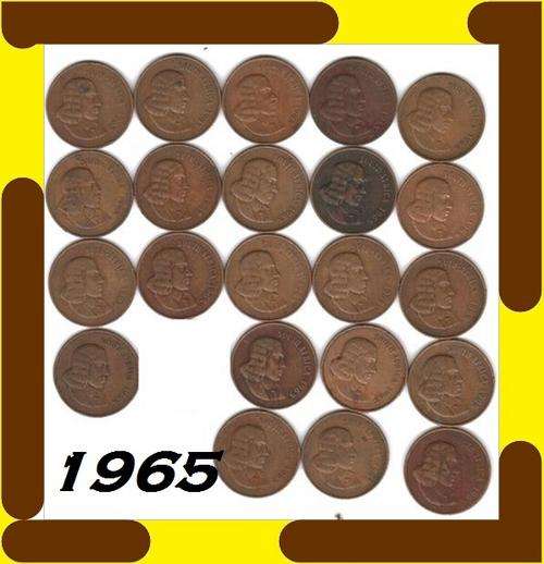 1965 2c CENTS - Van Riebeeck - X22 coins - BIDDING PER COIN