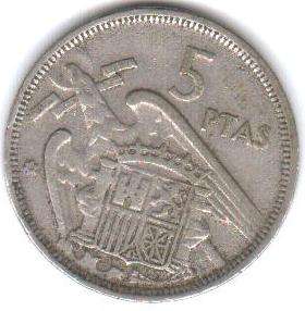 1957 5 Pesetas PTAS Francisco Franco - Spain - As per scan