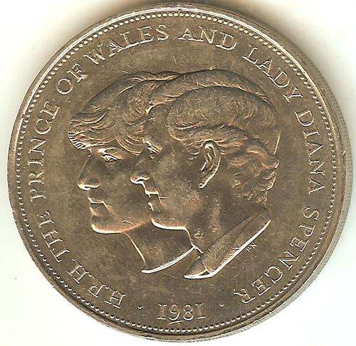 1981 25 New Pence - Commemorative issue: Wedding of Prince Charles and Lady Diana Spencer (Crown)