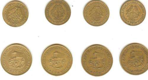 1961 TO 1964 1/2 HALF CENT AND 1 ONE CENT LARGE