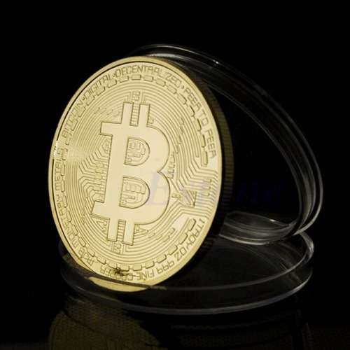 Local Stock ! Gold Plated 1 Oz Bitcoin Collectible Gift BTC Coin Art Collection