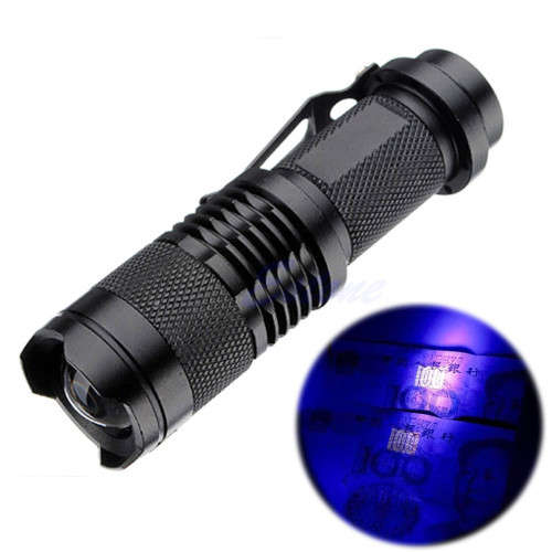 *Local Stock* Zoomable Led UV Flashlight Torch Light 395nm Ultra Violet Light UV Lamp.