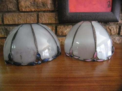 Two Beautiful Lead Glass Wall Lamp Shades!!!